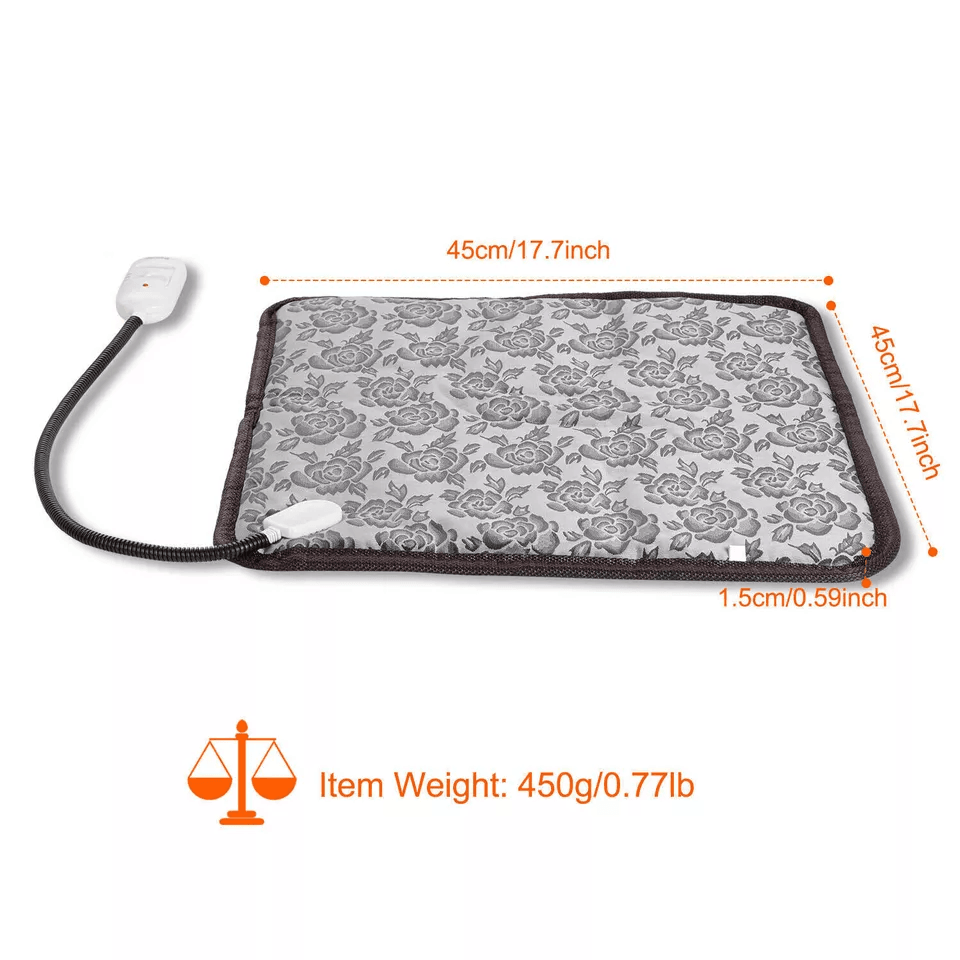 Pet Heating Pad Cats Electric Outdoor Dog Warming Bed Mat Waterproof Chew Resistant Adjustable Temp 11