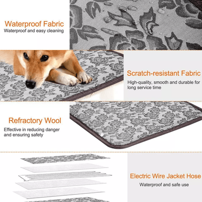 Pet Heating Pad Cats Electric Outdoor Dog Warming Bed Mat Waterproof Chew Resistant Adjustable Temp 7