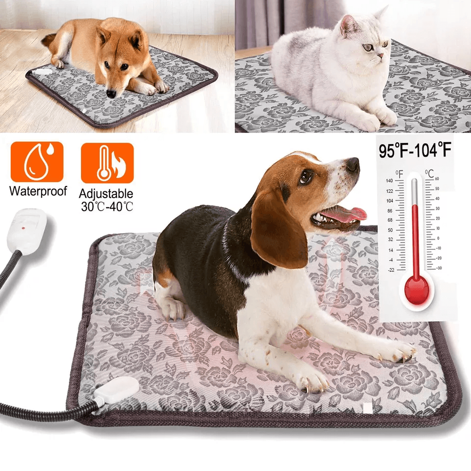 Pet Heating Pad Cats Electric Outdoor Dog Warming Bed Mat, Waterproof, Chew Resistant, Adjustable Temperature for Indoor