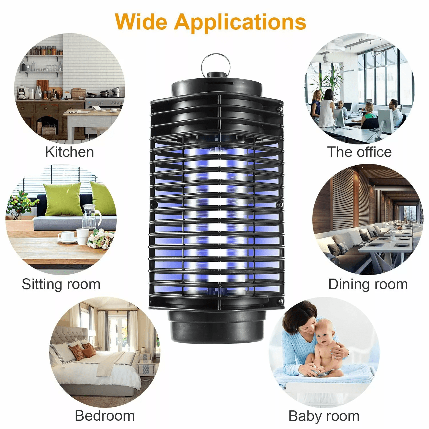 Electric Mosquito Fly Bug Insect Killer Zapper Light  UV LED Trap Pest Control Lamp For Indoor  Out 3
