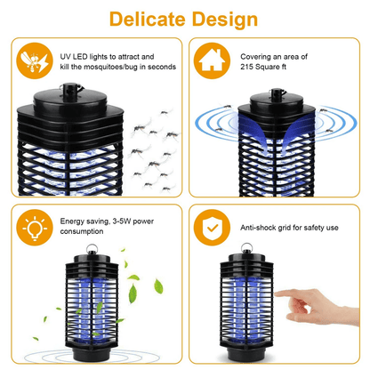 Electric Mosquito Fly Bug Insect Killer Zapper Light  UV LED Trap Pest Control Lamp For Indoor  Out 4