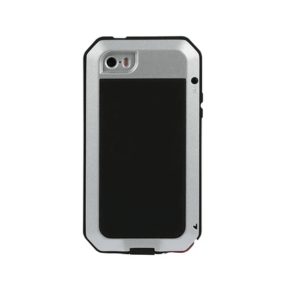 Shockproof Aluminum Metal Armor Case Cover With Tempered Glass For IPhone Heavy Duty Protection 5
