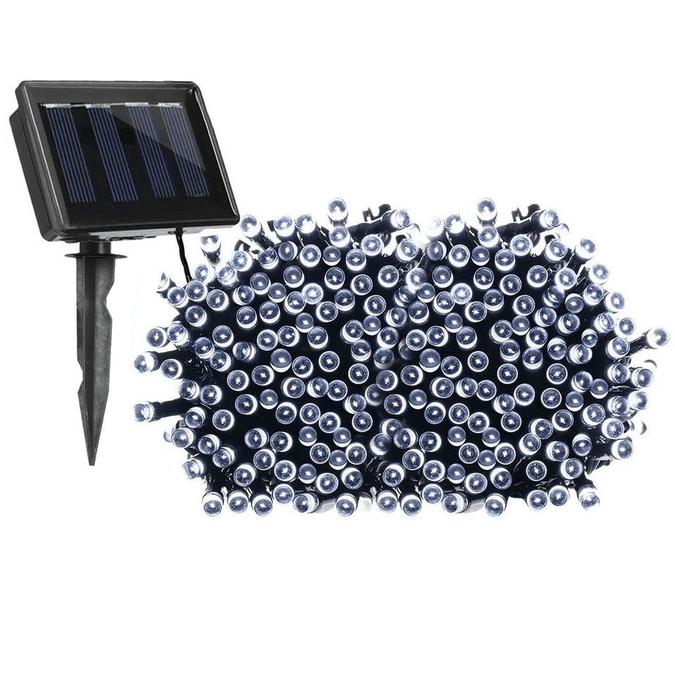LED Solar Powered String Fairy Lights Outdoor Garden Christmas Decor With Modes Waterproof Wire For 7