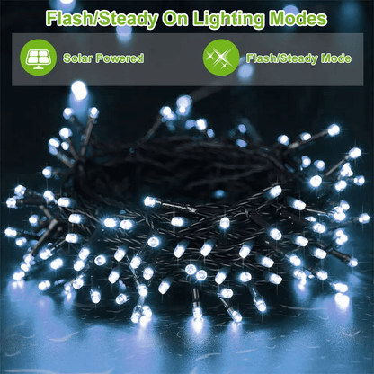 LED Solar Powered String Fairy Lights Outdoor Garden Christmas Decor With Modes Waterproof Wire For 5