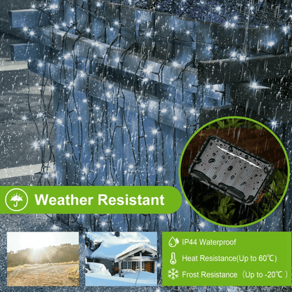 LED Solar Powered String Fairy Lights Outdoor Garden Christmas Decor With Modes Waterproof Wire For 3