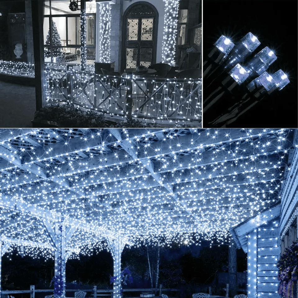 LED Solar Powered String Fairy Lights Outdoor Garden Christmas Decor With Modes Waterproof Wire For 2