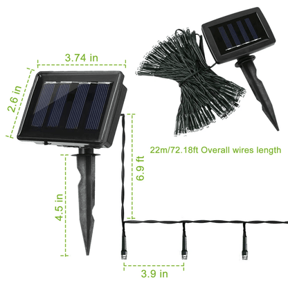 LED Solar Powered String Fairy Lights Outdoor Garden Christmas Decor With Modes Waterproof Wire For 9