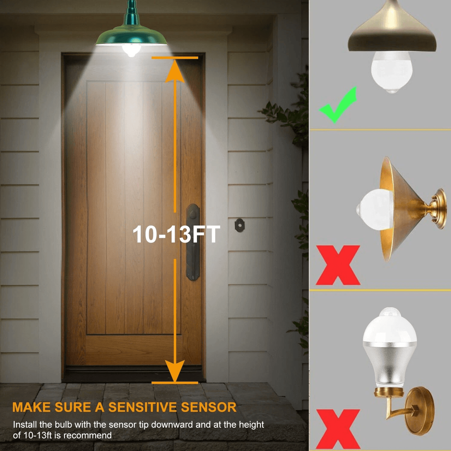 Motion Sensor Light Bulb 9W 5W E27 LED Dusk To Dawn  Motion Activated Indoor Outdoor Security Light 5