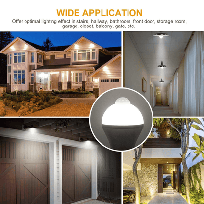 Motion Sensor Light Bulb 9W 5W E27 LED Dusk To Dawn  Motion Activated Indoor Outdoor Security Light 8