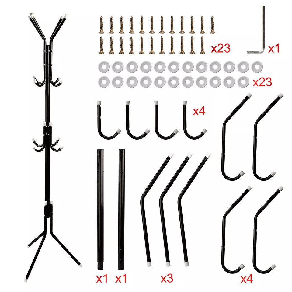 Metal Coat And Hat Rack Organizer With Hooks Clothes Hanger Stand For Handbags Scarves  Office Entr 4