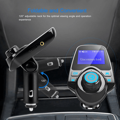 Car FM Transmitter AUX Wireless Radio Adapter USB Charger MP3 Player Dual USB Ports HandsFree Calli 7