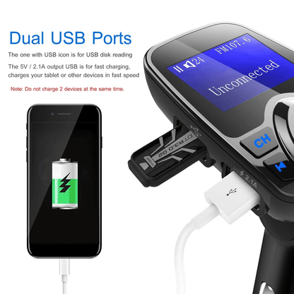 Car FM Transmitter AUX Wireless Radio Adapter USB Charger MP3 Player Dual USB Ports HandsFree Calli 8