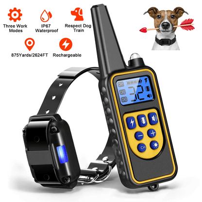 Dog Training Collar Rechargeable Remote, Vibration Shock Beep Pet Trainer with Waterproof Receiver & 4 Training Modes