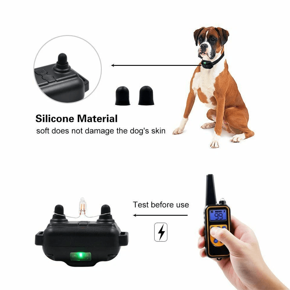 Dog Training Collar Rechargeable Remote Vibration Shock Beep Pet Trainer With Waterproof Receiver   5
