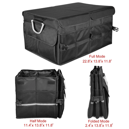 Collapsible Car Trunk Organizer With Cover MultiCompartment Cargo Storage Box 2