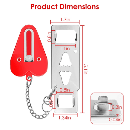 AntiTheft Portable Door Lock Home  Travel Safety Security Tool For Hotel Rooms Apartments Dorms  Re 7