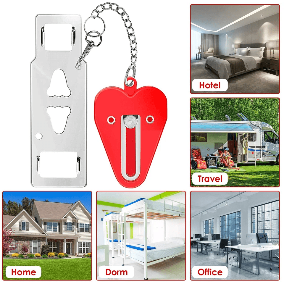 AntiTheft Portable Door Lock Home  Travel Safety Security Tool For Hotel Rooms Apartments Dorms  Re 5