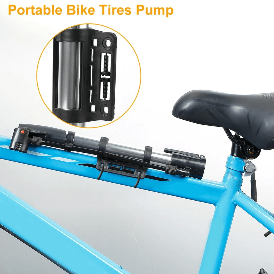 Portable Mini Bike Pump Hand Tire Inflator For Presta  Schrader Valves Compact Bicycle Air Pump For 4