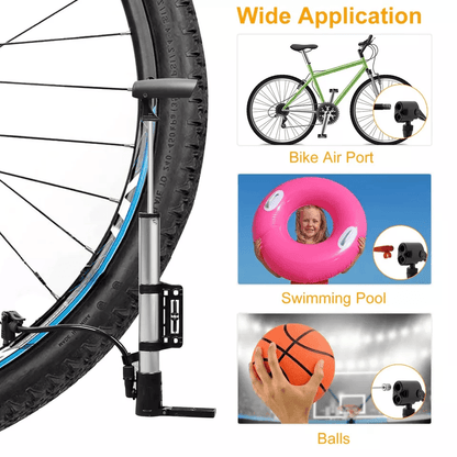 Portable Mini Bike Pump Hand Tire Inflator For Presta  Schrader Valves Compact Bicycle Air Pump For 2