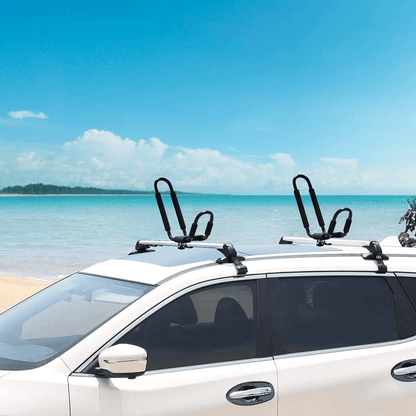 Heavy-Duty J-Bar Rack Kayak Carrier, Canoe, Surf, and Paddle Board Roof Mount for Car, SUV, Truck Crossbars, Max Load