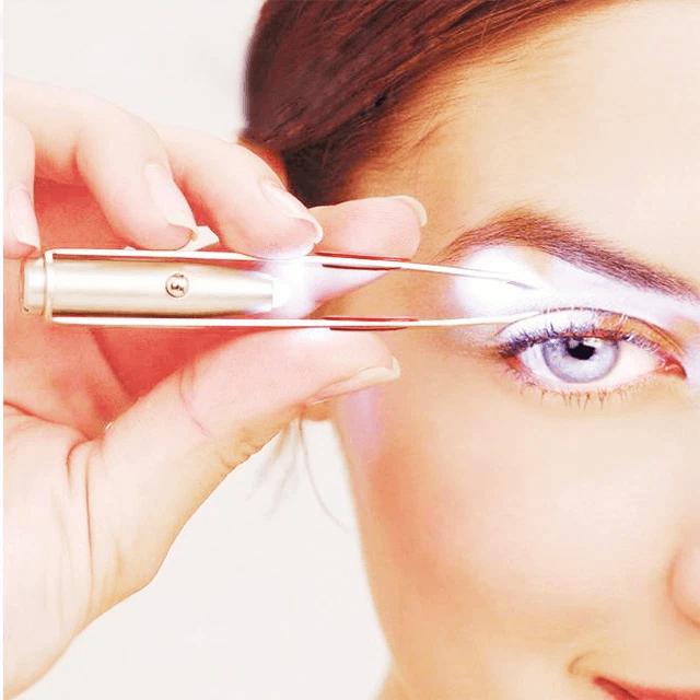 MAKE UP LED LIGHT Tweezer Precision EYELASH  EYEBROW HAIR REMOVER TWEEZERS With Lighted Tip For Fac 3
