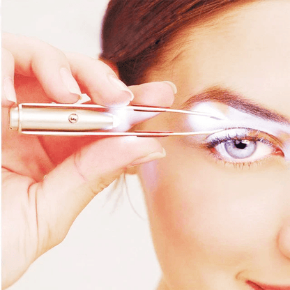 MAKE UP LED LIGHT Tweezer Precision EYELASH  EYEBROW HAIR REMOVER TWEEZERS With Lighted Tip For Fac 3