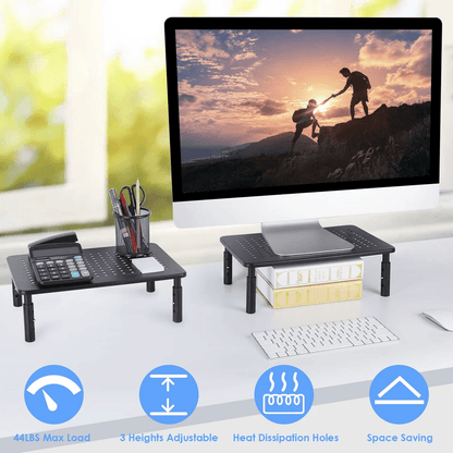 Adjustable Monitor Stand Riser Ergonomic Computer Desk Organizer For Desktop Laptop  Printer 1