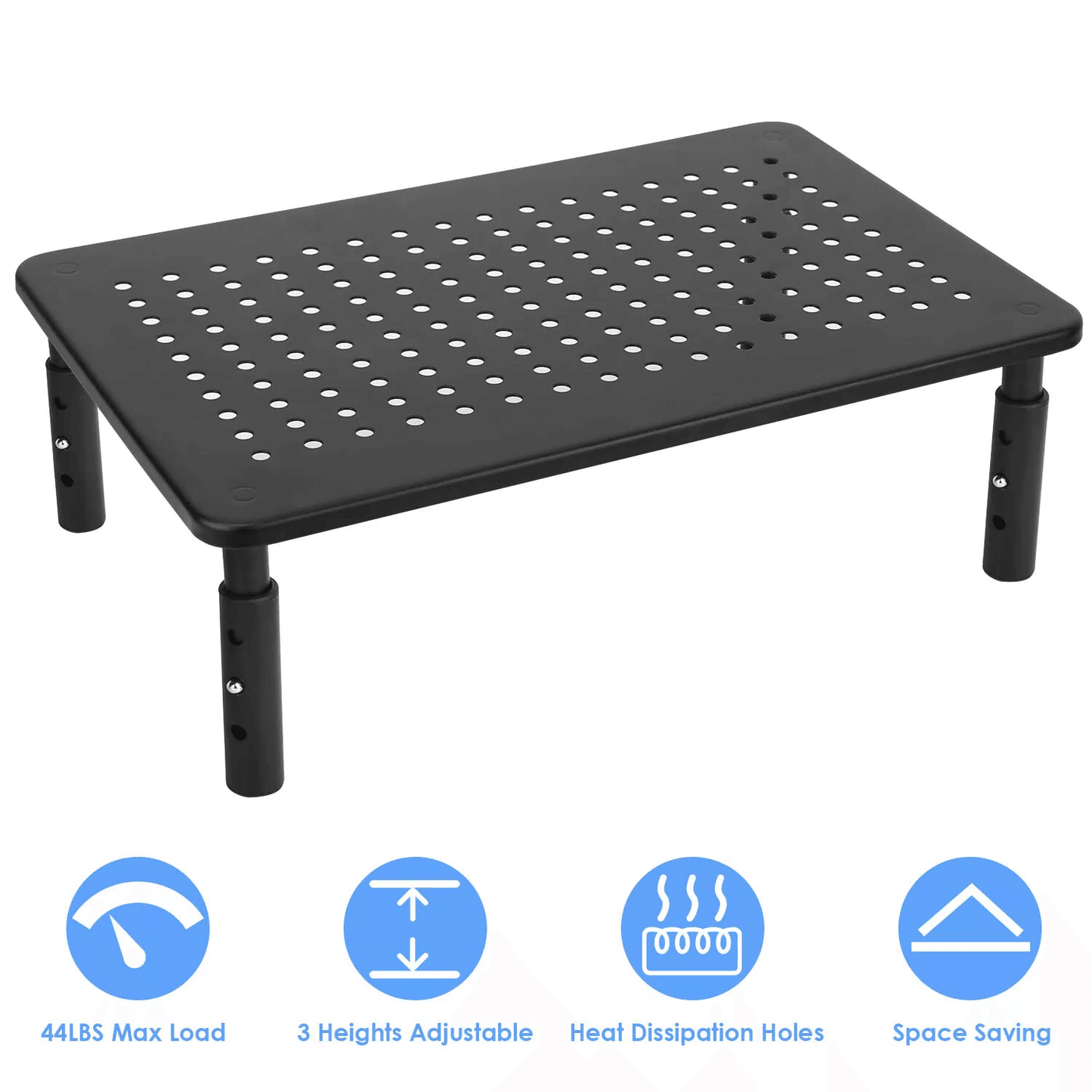 Adjustable Monitor Stand Riser, Ergonomic Computer Desk Organizer for Desktop, Laptop & Printer