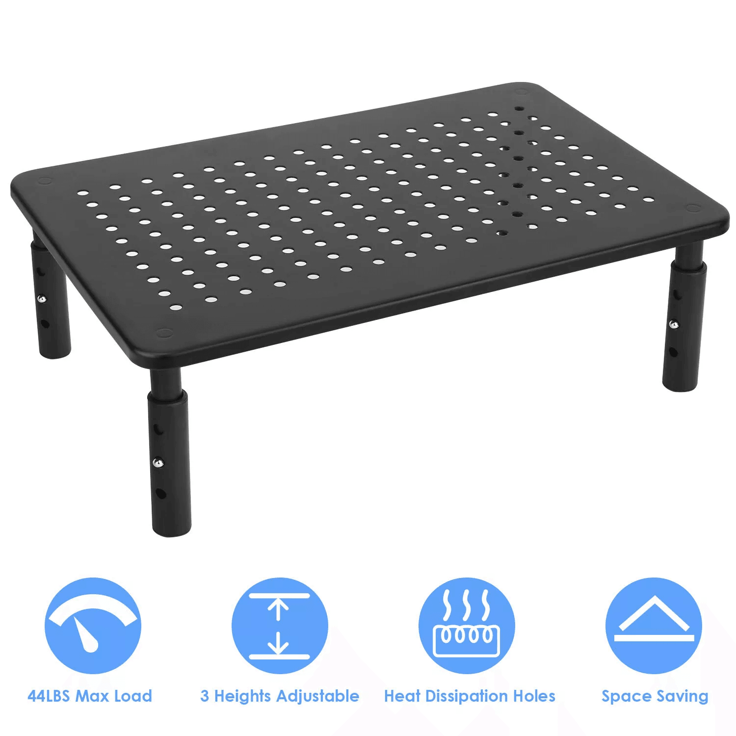 Adjustable Monitor Stand Riser, Ergonomic Computer Desk Organizer for Desktop, Laptop & Printer