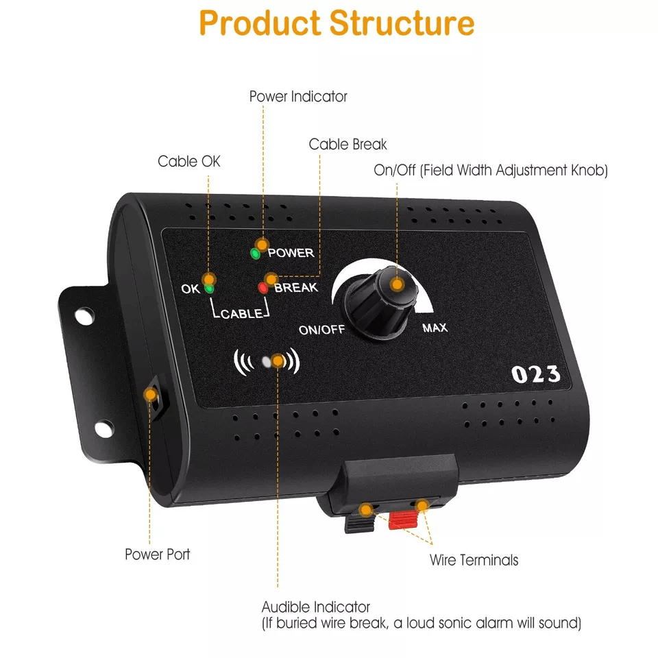 Wireless Electric Dog Fence Containment System Waterproof Shock Collar For 2 Dogs 4