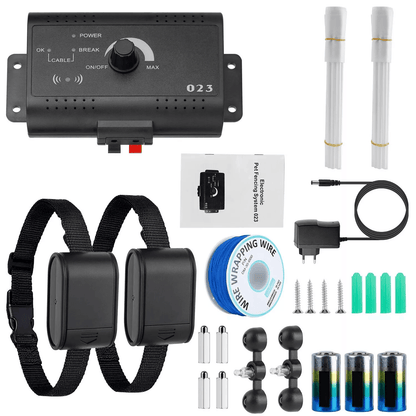 Wireless Electric Dog Fence Containment System, Waterproof Shock Collar for 2 Dogs