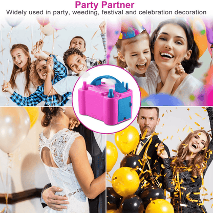 Electric Balloon Pump Dual Nozzle Air Blower Inflator For Late Balloons Fast Portable Balloon Infla 2