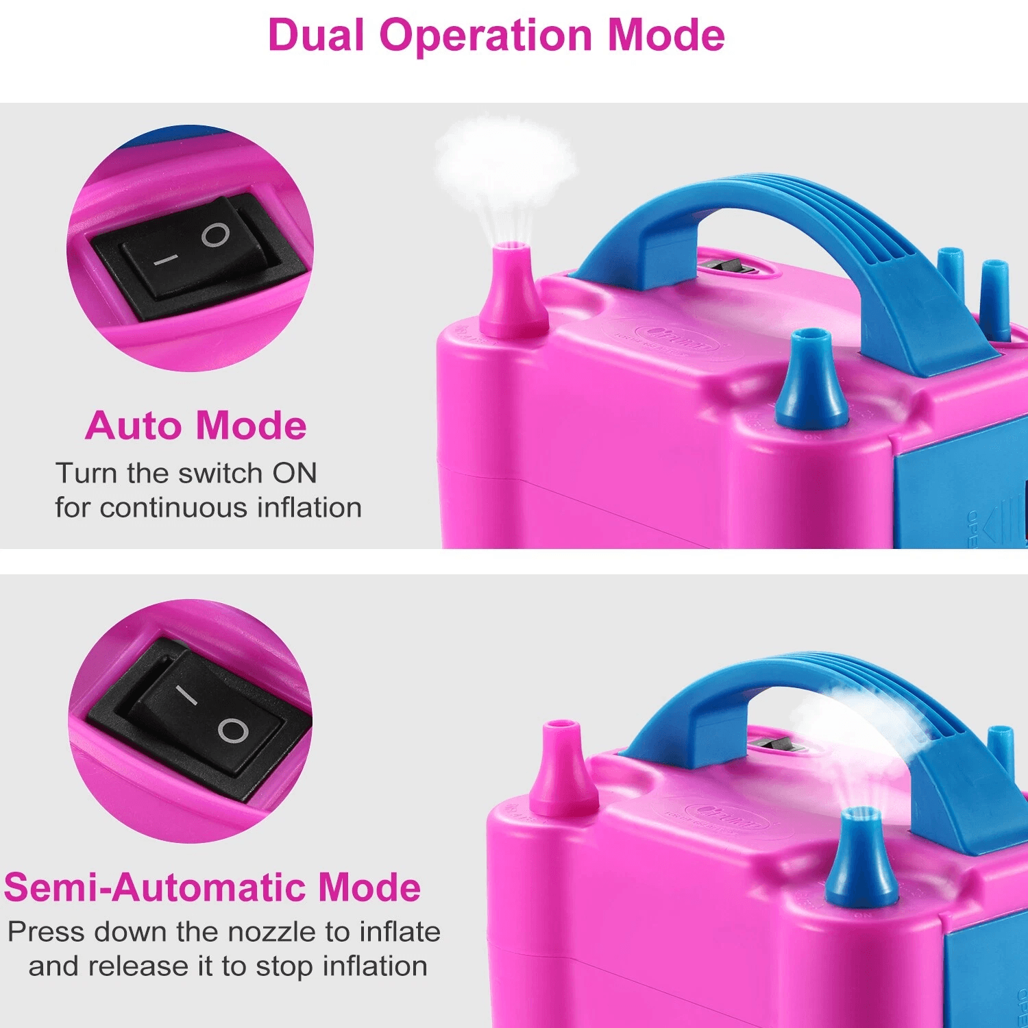Electric Balloon Pump Dual Nozzle Air Blower Inflator For Late Balloons Fast Portable Balloon Infla 7