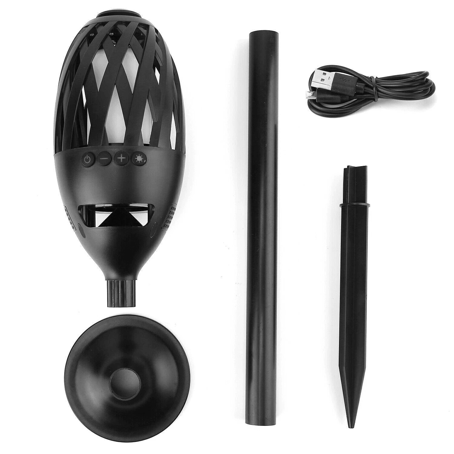 LED Flame Table Lamp Torch  Wireless Stereo Bass Speaker Waterproof  Portable Atmosphere Light For  9