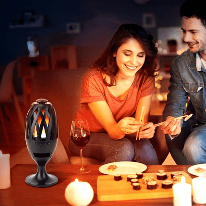 LED Flame Table Lamp Torch  Wireless Stereo Bass Speaker Waterproof  Portable Atmosphere Light For  4