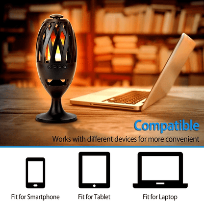 LED Flame Table Lamp Torch  Wireless Stereo Bass Speaker Waterproof  Portable Atmosphere Light For  6