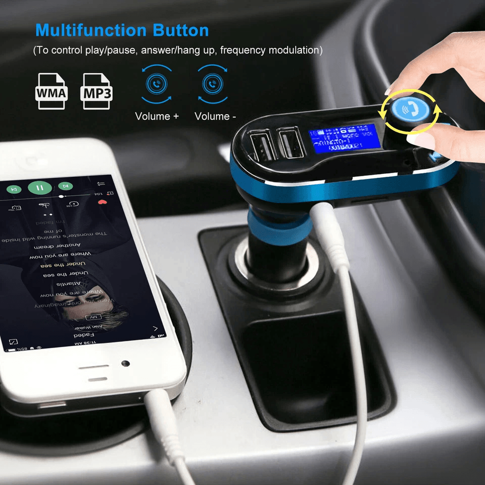 Wireless Car Kit MP3 Player FM Transmitter With Dual USB Ports  HandsFree Calling 3