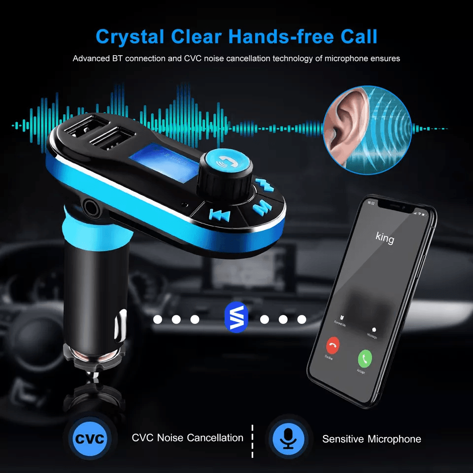 Wireless Car Kit MP3 Player FM Transmitter With Dual USB Ports  HandsFree Calling 2