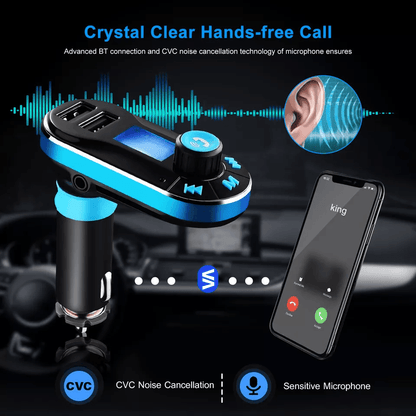 Wireless Car Kit MP3 Player FM Transmitter With Dual USB Ports  HandsFree Calling 2