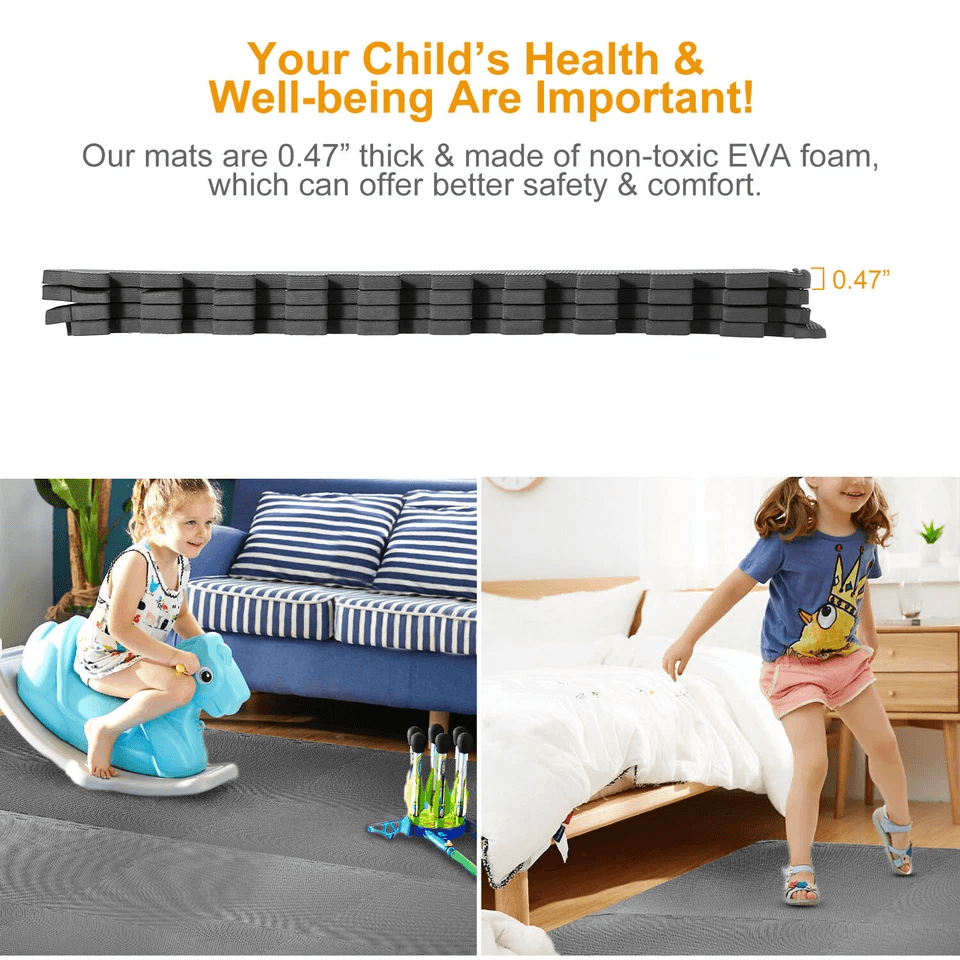Gray Interlocking Puzzle Tiles Gym Exercise Mat Durable EVA Foam Floor Padding For Home Fitness Pla 5