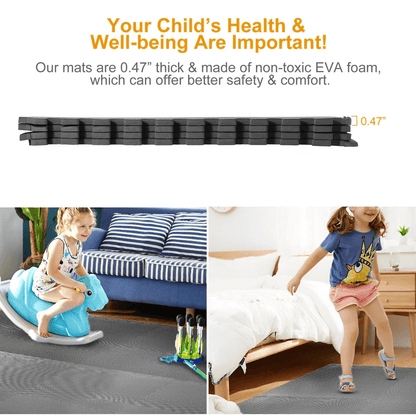 Gray Interlocking Puzzle Tiles Gym Exercise Mat Durable EVA Foam Floor Padding For Home Fitness Pla 5