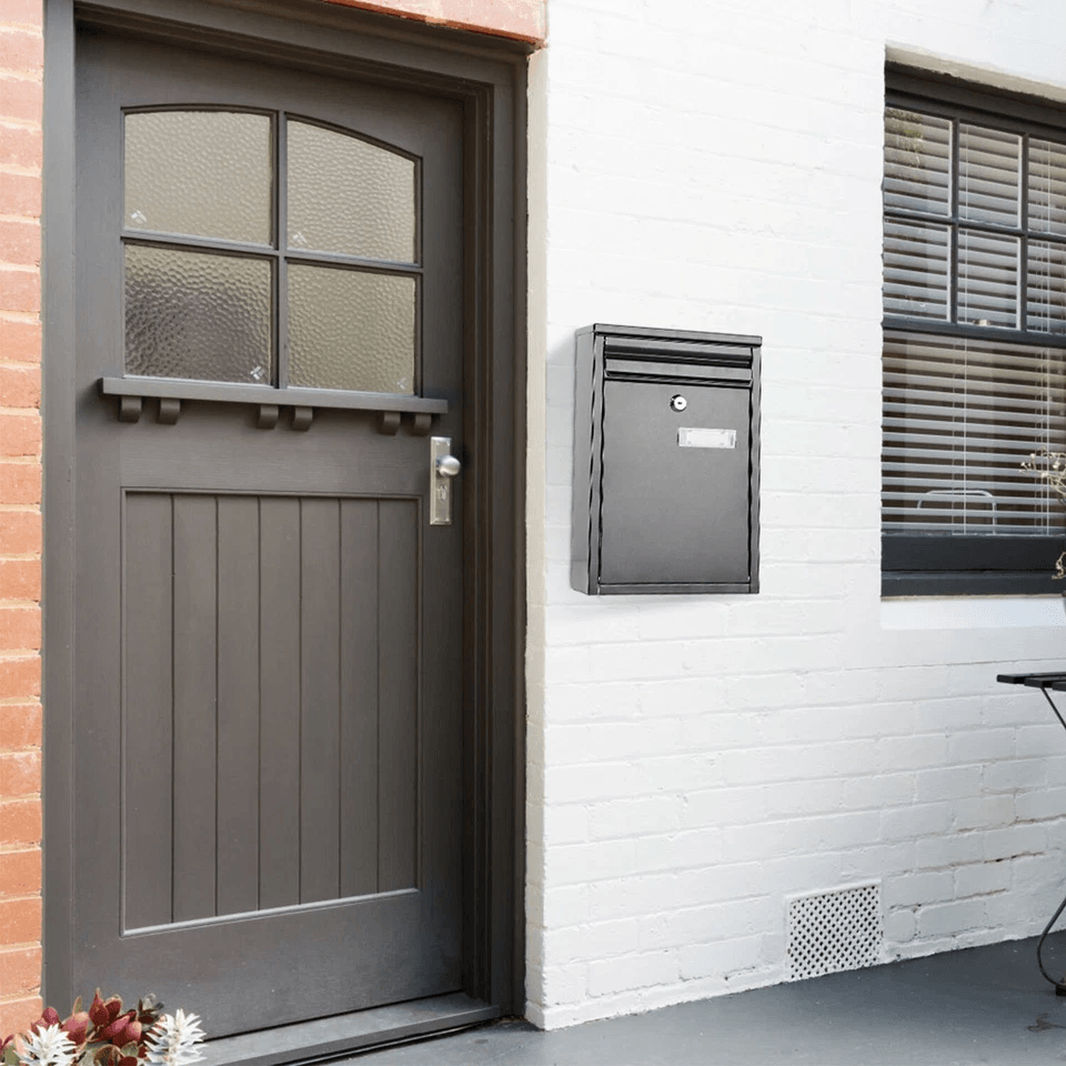 Secure Metal Wall Mount Mailbox With Lockable Door  Newspaper Slot 4
