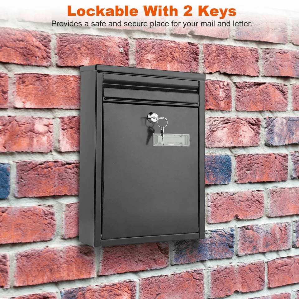 Secure Metal Wall Mount Mailbox With Lockable Door  Newspaper Slot 3