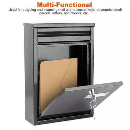 Secure Metal Wall Mount Mailbox With Lockable Door  Newspaper Slot 2