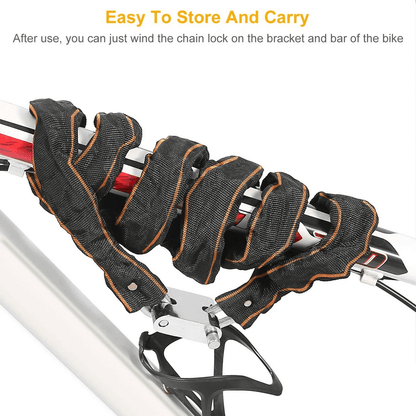 Heavy Duty Motorcycle Chain Lock Bicycle Bike AntiTheft Padlock With Keys Manganese Steel Security  1