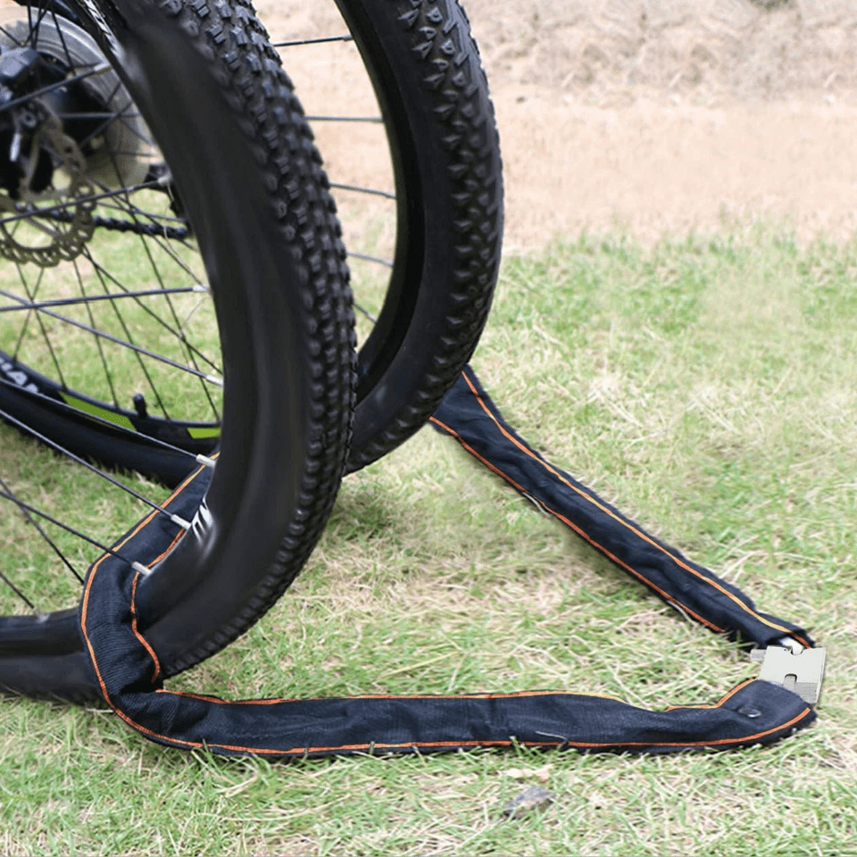 Heavy Duty Motorcycle Chain Lock Bicycle Bike AntiTheft Padlock With Keys Manganese Steel Security  3