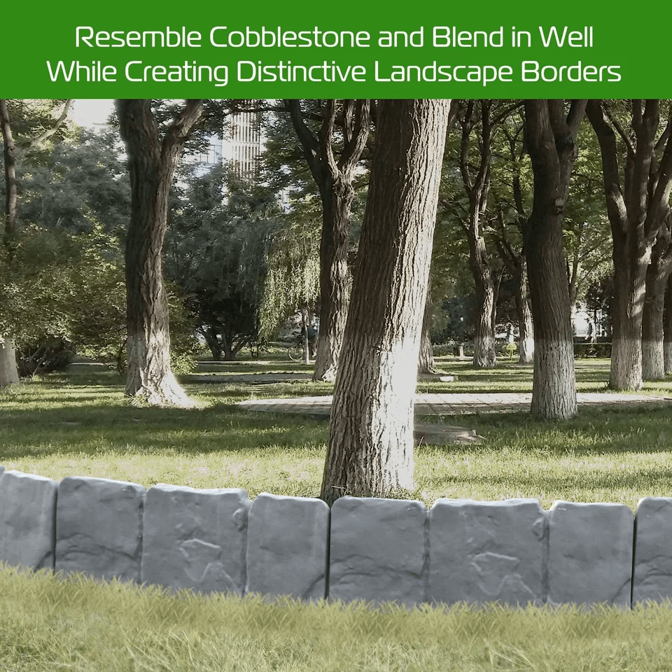 Home Garden Border Edging Plastic Fence Stone Lawn Yard  Flower Bed Landscape Solution 1