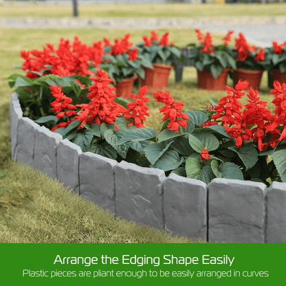 Home Garden Border Edging Plastic Fence Stone Lawn Yard  Flower Bed Landscape Solution 2
