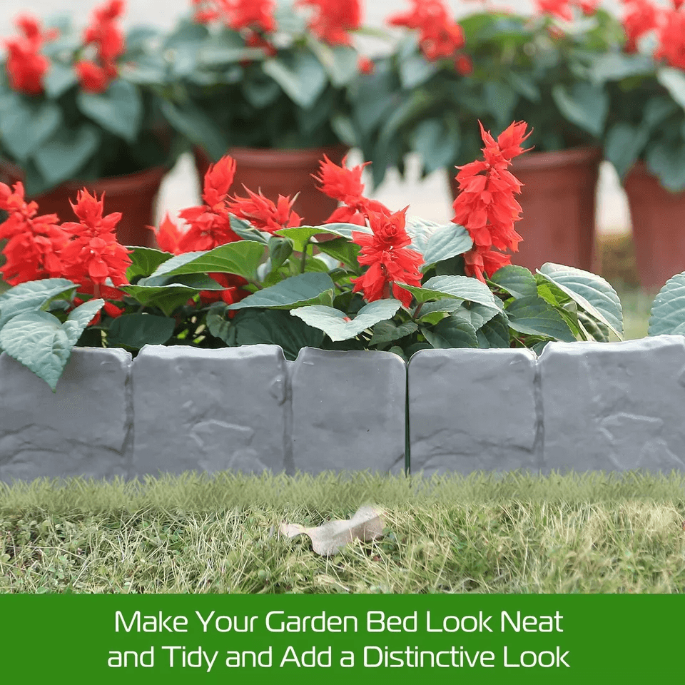 Home Garden Border Edging Plastic Fence Stone Lawn Yard  Flower Bed Landscape Solution 3