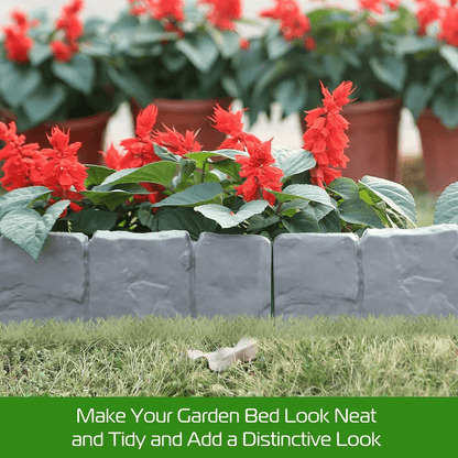 Home Garden Border Edging Plastic Fence Stone Lawn Yard  Flower Bed Landscape Solution 3